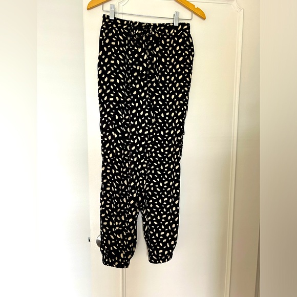 Black satin print cargo pants - Picture 1 of 1